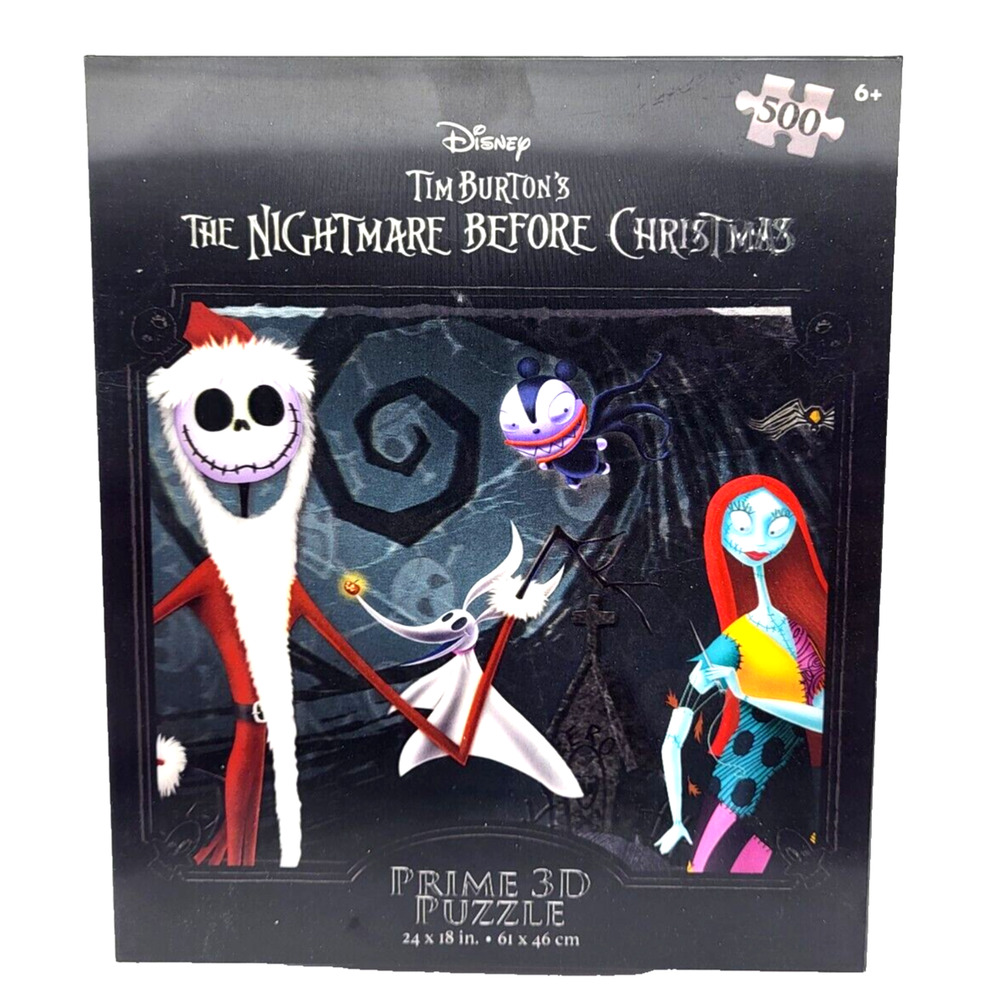 Disney Tim Burton Nightmare Before Christmas Prime 3D Puzzle 500-Piece COMPLETE